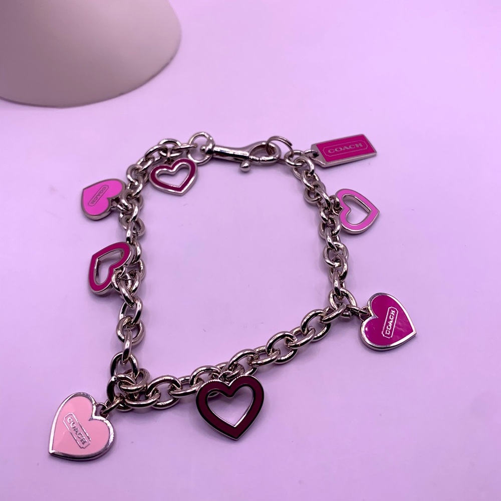 New Coach Pink Mini Heart Purse Charm